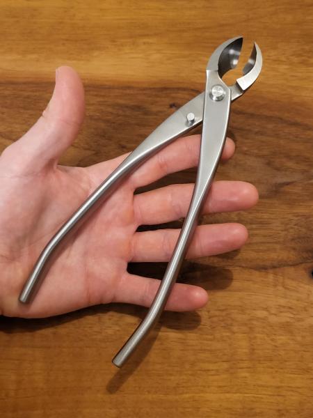 Konkavzange Edelstahl 210mm halbrund